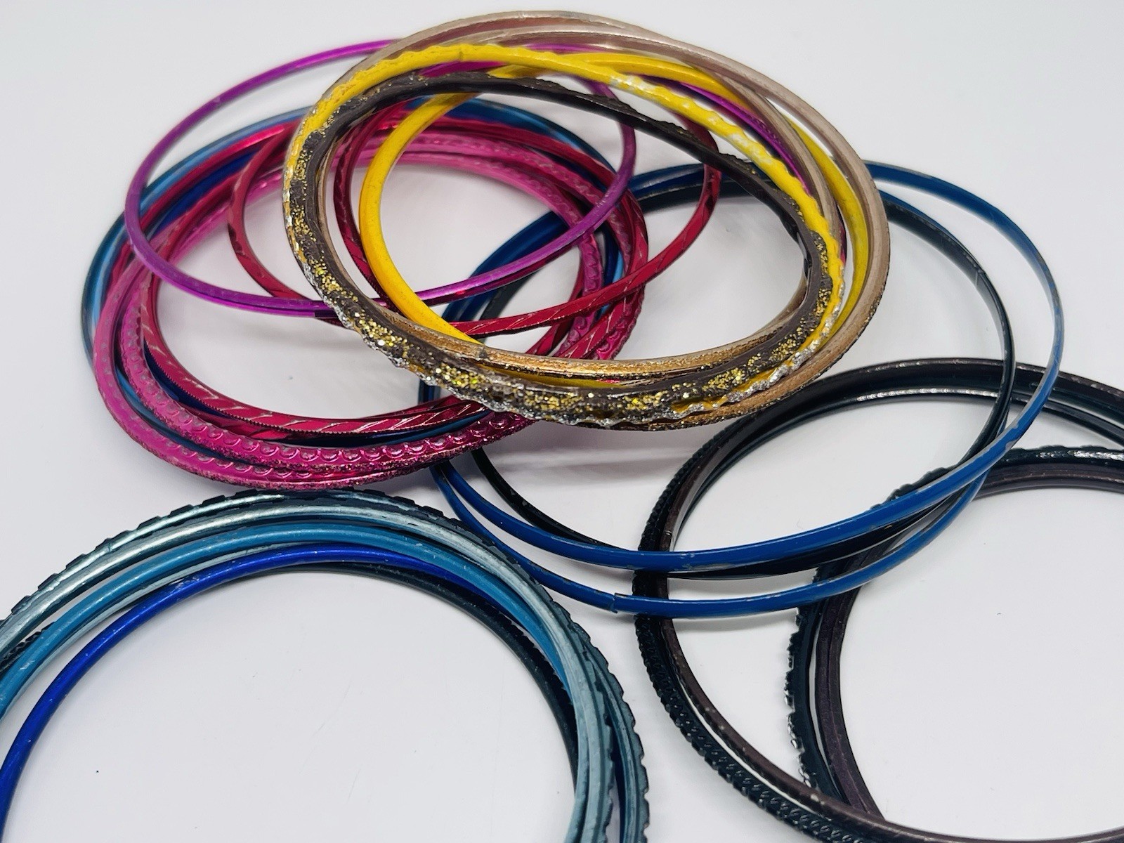 Bangle Bracelet Stack Over 30 Mixed Metallics Col… - image 12