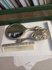 Silver Plated Mirror Brush and Comb Set