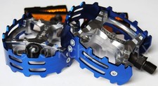 Wellgo XC-II style bear trap alloy BMX bicycle pedals 1/2" BLUE