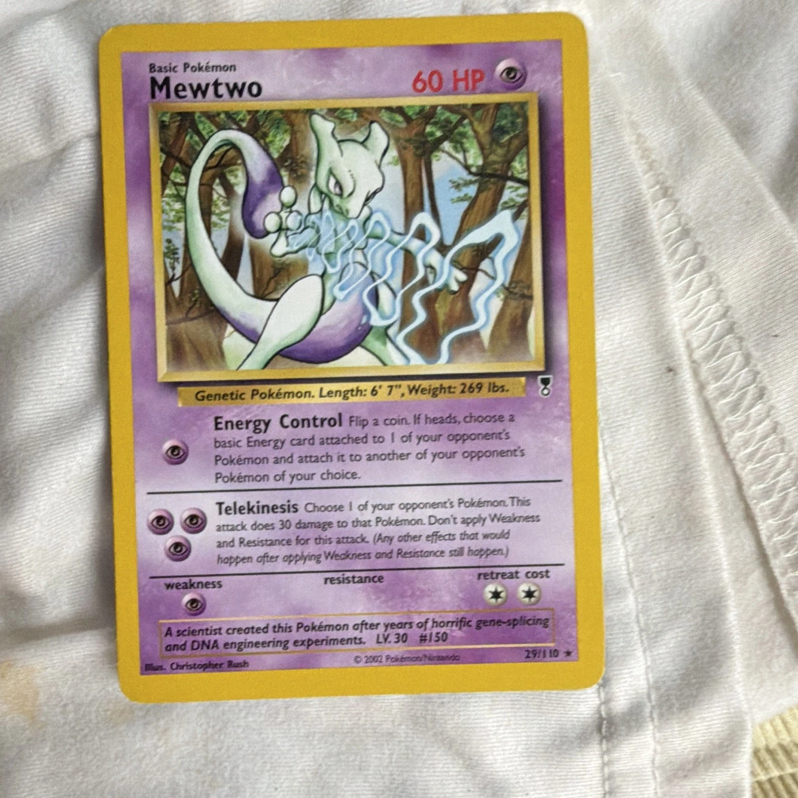 Wizards of the Coast Mewtwo 29/110 Base Set Regular Rare English 60HP Basic 2000