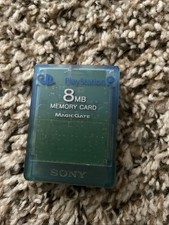 Sony PlayStation 2 OEM 8MB Memory Card Magic Gate PS2 - Clear Blue SCPH-10020