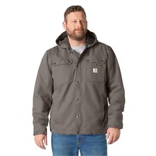 Carhartt Bartlett Jacket Small Gravel Gray Sherpa Lined Duck Utility Coat NEW