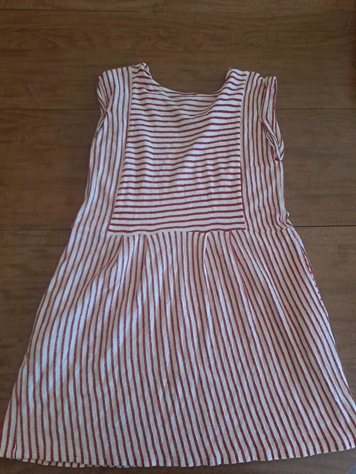 Top túnica mediana By Together para mujer bolsillos a rayas rojas babydoll festival Foto 3 de 3