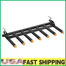 5500LB Clamp on Debris Forks Fit 68"Bucket,Heavy Duty Tractor Attachments,7 Fork