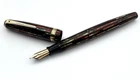 VINTAGE PARKER SENIOR STRIPED DUOFOLD FOUNTAIN PEN 14K GOLD OBLIQUE BROAD NIB