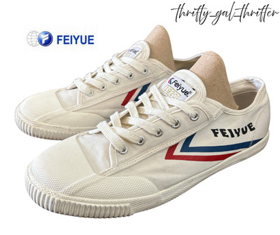 Feiyue FE LO 1920 Men Off-White Canvas Gum Sole Parkour Martial Arts Shoes Sz 13