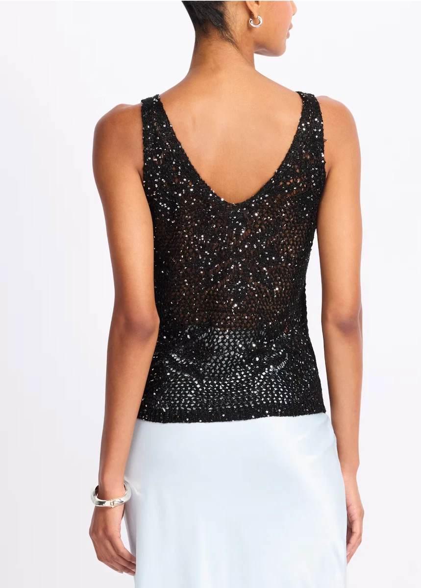 Vero Moda Leilani Sleeveless Sweater Tank – Black – Size Large