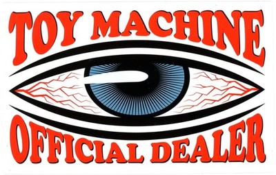 Toy Machine Skateboard Dealer Sticker Rot Blau Schwarz Weiß 15x9,5cm Rechteckig