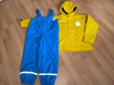 Infinity Regenanzug Gr.116/122/128 Regenjacke Regenhose Blau Gelb 7-8 Jahre TOP