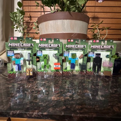 2024 Minecraft Build-a-Portal Set Of 4: Steve, Creeper, Zombie, Enderman Mattel