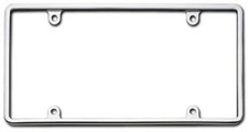 Plain Chrome Metal License Plate Frame Kit Free Screw Caps With This Frame
