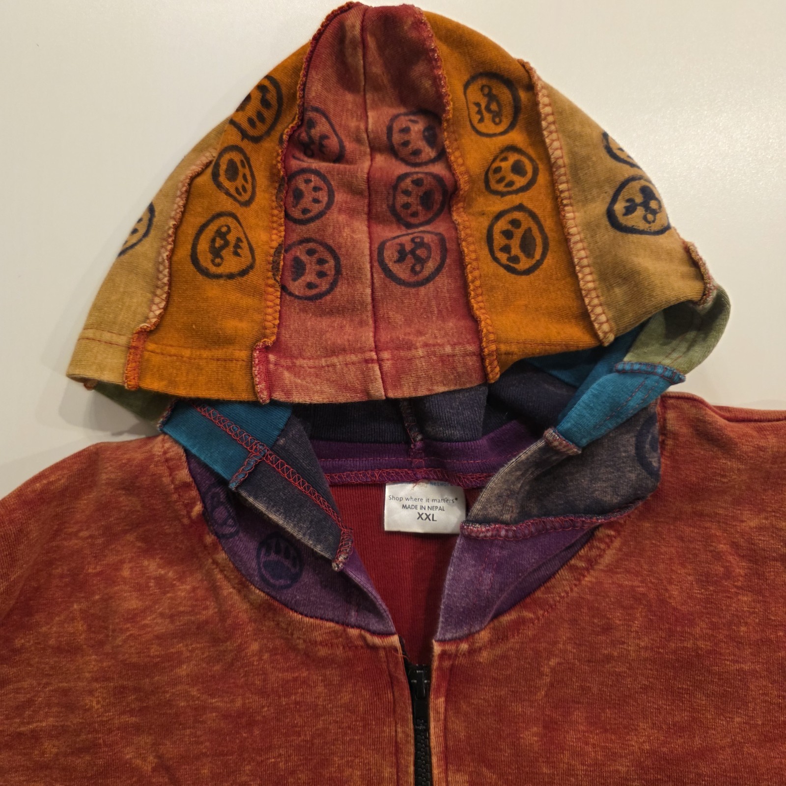 Greater Good Network Rainbow Patchwork Zip Hoodie… - image 9