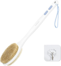 Long Handle Back Scrubber Shower Brush Dual Sided Soft  Stiff Bristles