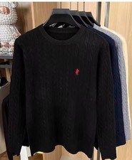 Brand New Polo Men s Cable Knit Sweater Long Sleeve Anti Pilling Winter Reversed