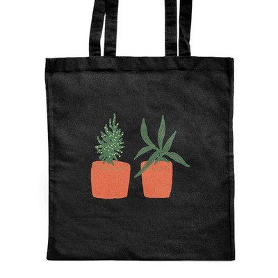 Shopper-Tasche 'Topfpflanzen' klassisch schwarz (ZB00020287)