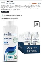 1 Case 12pk Kate Farms Standard 1.0 Vanilla 11oz 12pk Case EXP April 2027