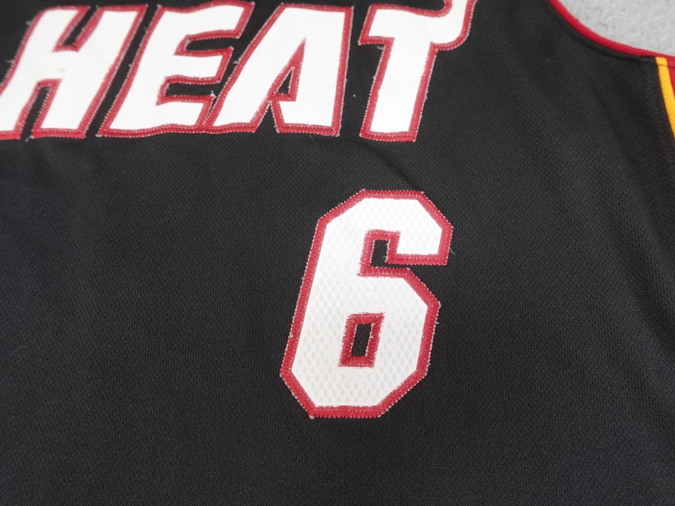 Miami Heat LeBron James Jersey Mens Medium Black Adidas Swingman NBA Basketball - Image 3 of 4