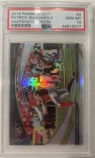 Panini 2019 Select Patrick Mahomes II #2 Silver Prizm Snapshots PSA 10 Chiefs