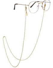 14 K Gold Plated Faceted Beads Eyeglass Chains for Women Sunglass Retainer St...