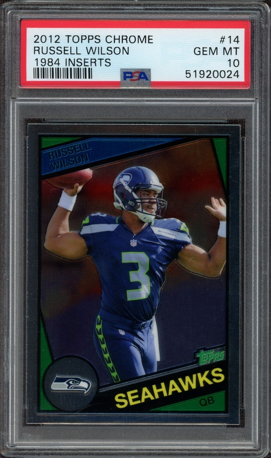Russell Wilson Topps Chrome 1984 Inserts #14 Base