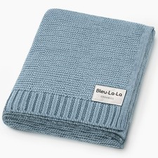 - 100 Organic Cotton Heritage Knit Textured Baby Blanket for Boys   Signatur...