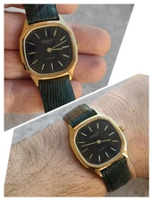 70s MONVIS VINTAGE MANUAL WATCH WATCHES HEXAGONAL GOLD PLATED CASE 32x38mm 