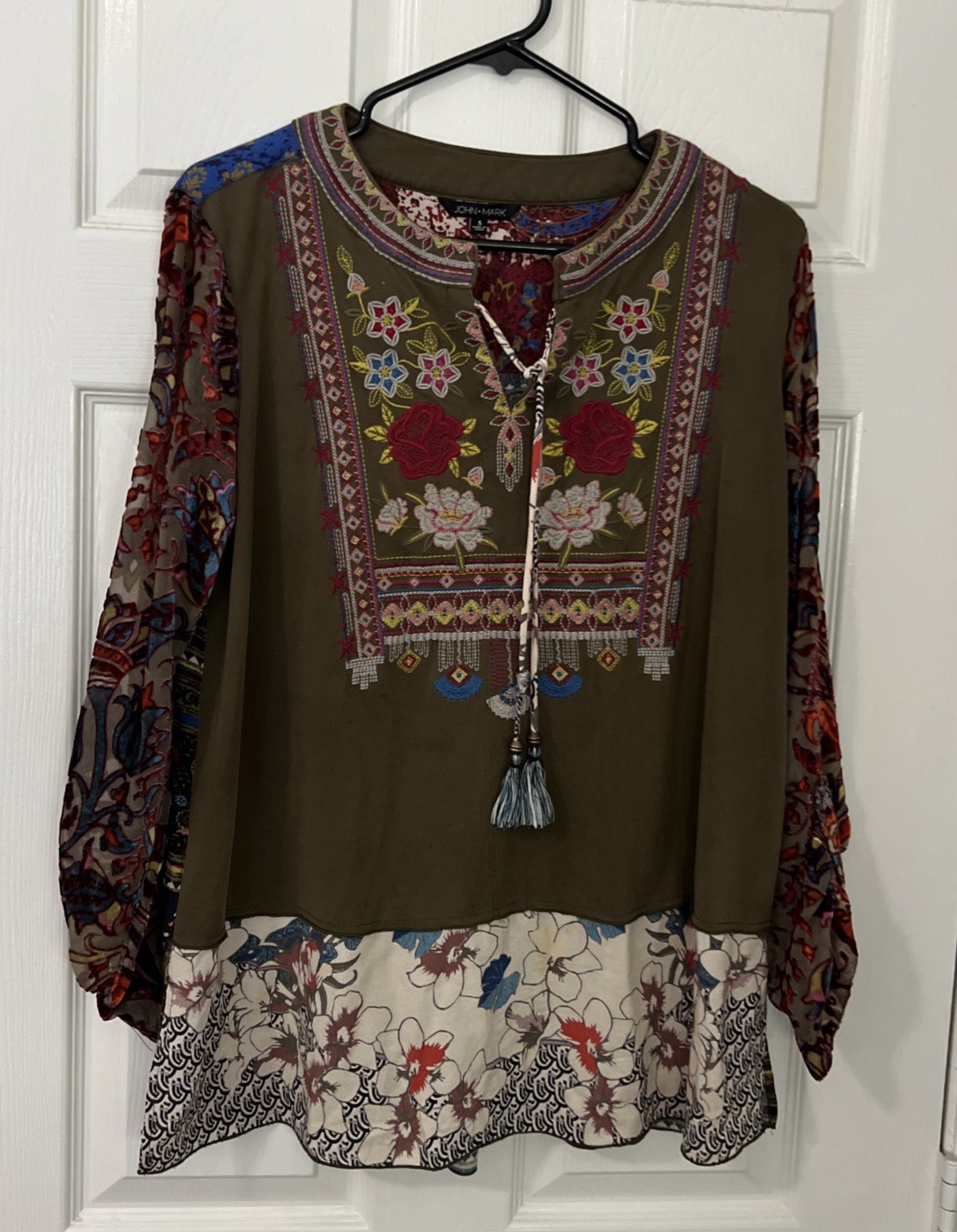 John Mark Embroidered Multi Colored Multi Pattern… - image 2