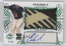 2021 Leaf Trinity Green Spectrum 2/50 Carlos Basham Jr #PA-CBJ Patch Auto g5j