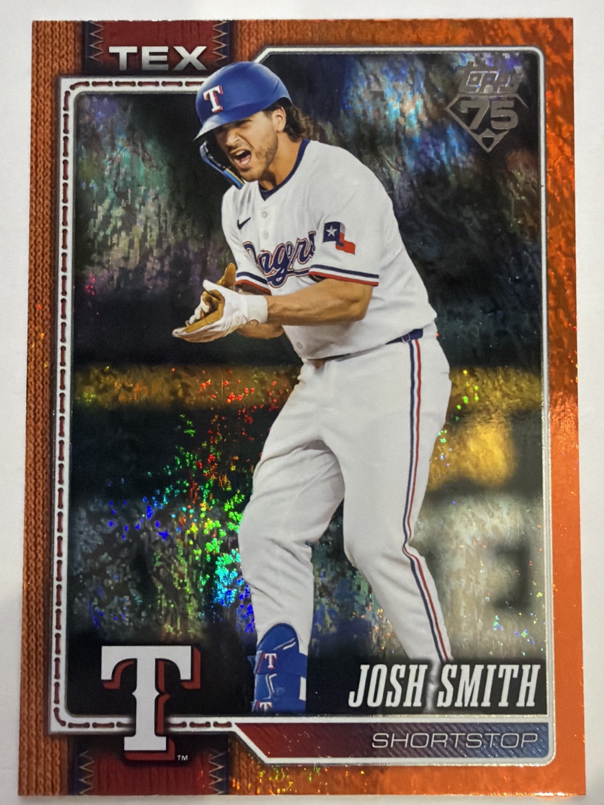 2026 TOPPS SERIES 1 JOSH SMITH ORANGE HOLO FOIL /25 RANGERS