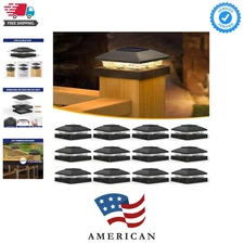 All-Night Brightness: 12pcs Solar Post Cap Lights for 4x4 Posts – Easy Install