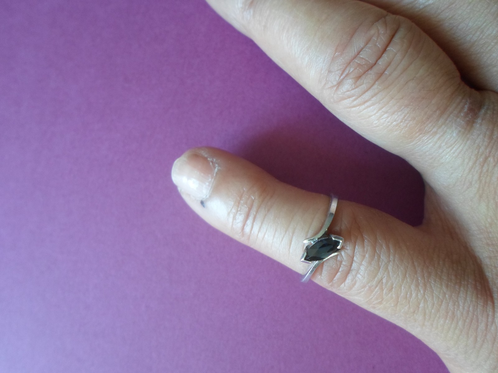 solid silver ring, dark blue wand, size 48 - image 4