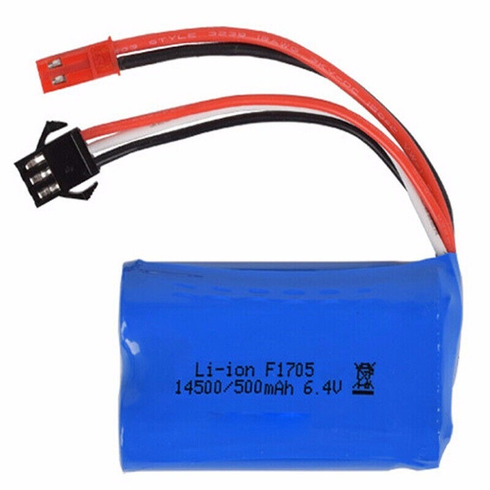For WL 18401 18402 RC off-road Vehicles 14500 500mAh JST-2P + SM-3P 6.4V Battery