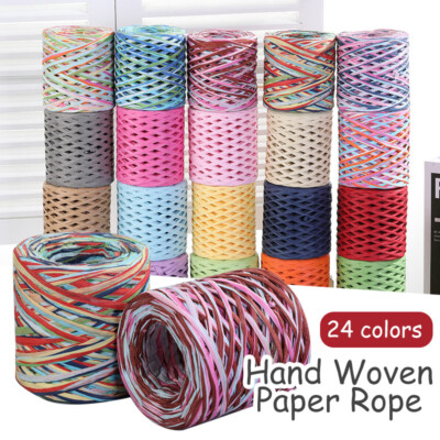 200M/ Roll Raffia Paper Cord Straw Braided Rope DIY Crochet Straw