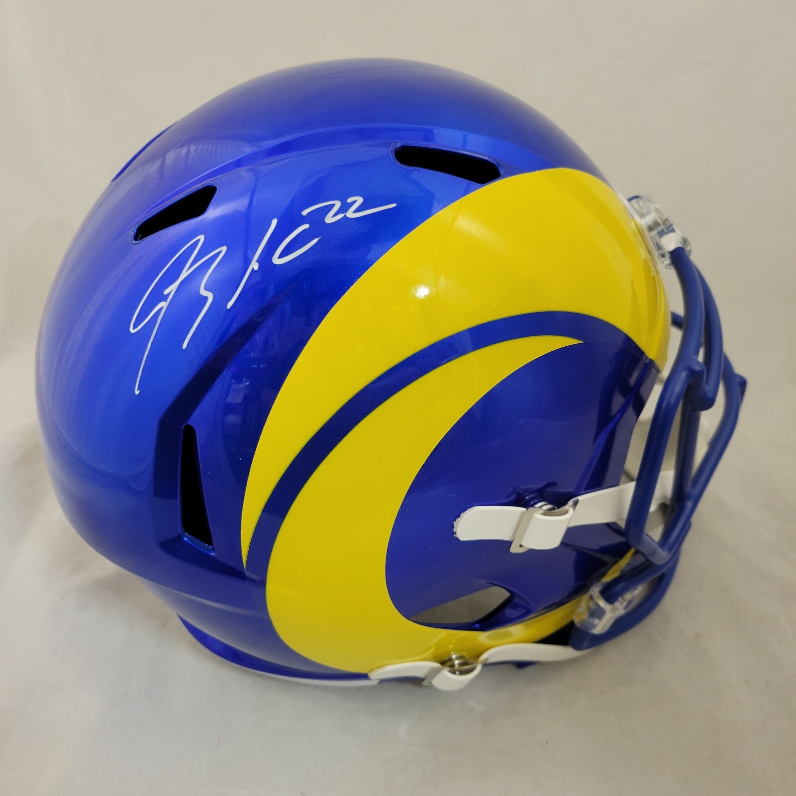 BLAKE CORUM SIGNED LOS ANGELES RAMS F/S SPEED REPLICA HELMET BECKETT QR COA 