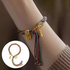 Cuerda de mano tejida estilo tibetano estilo étnico chino hágalo usted mismo frotar a mano colorida