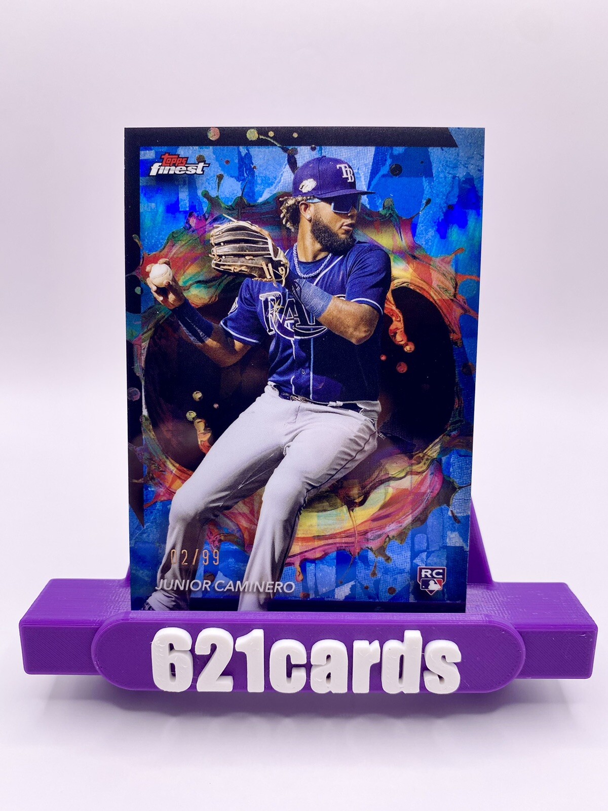 2024 Topps Finest - Rare Blue Refractor #203 Junior Caminero /99 (RC) Rare