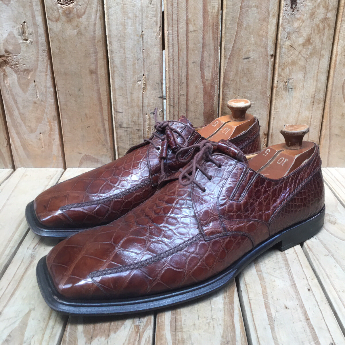Mezlan Dandy Alligator Lace-Up Brown (EX4967-J)