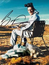 BRYAN CRANSTON HAND SIGNED 8X10 BREAKING BAD WALTER WHITE HEISENBERG METH SUIT