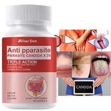 Candida Cleanse 60 Capsules - Gut & Colon Support, Natural Herbs for Intestinal