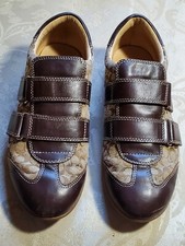 Coach Susanna F289 Fashion Sneakers Brown Leather Fabric Sz 8