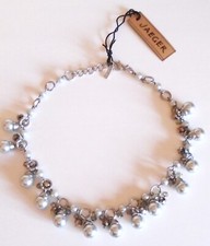 Jaeger Oversized Faux Pearl Statement Necklace silver-tone signed New Tags BNWT