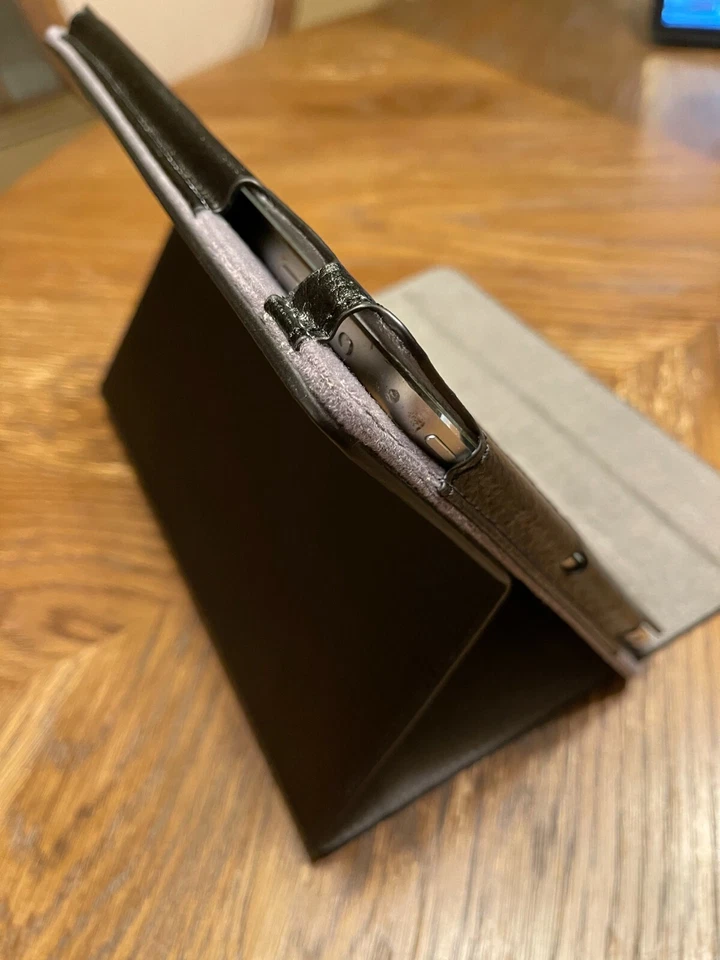 Nuevo Roocase Cuero Negro Doble Vista Multi-ángel Folio Soporte Stylus Apple iPad Foto 3 de 3