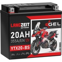 Langzeit YTX20-BS Motorradbatterie GEL 12V 20Ah 355A/EN 51822 CTX20-BS GTX20-BS