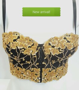 black and gold bustier top
