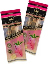 King Palm | Mini | Pink Lemonade | Palm Leaf Rolls | 2 Packs of 2 Each = 4 Rolls
