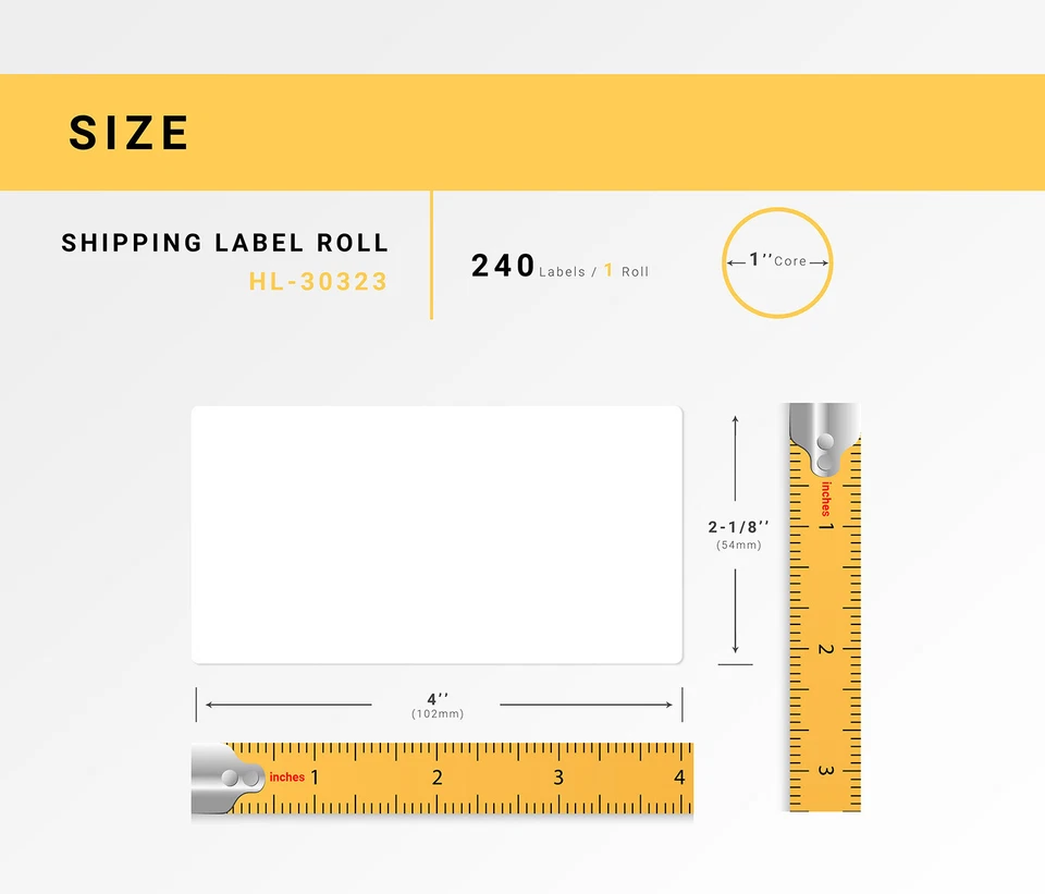 DYMO LW 30323 / 30573 Direct Thermal Shipping Labels - (40) Rolls - 2-1/8" x 4" - Image 3 of 4