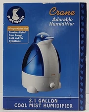Crane Filter Free 2.1 Gallon Ultrasonic Cool Mist Humidifier  "Penguin" - Tested