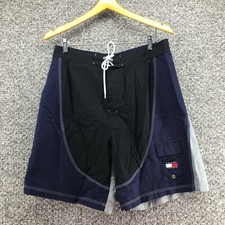 Tommy Hilfiger Blue Gray Swim Trunks Sz L Shorts Mens Drawstring