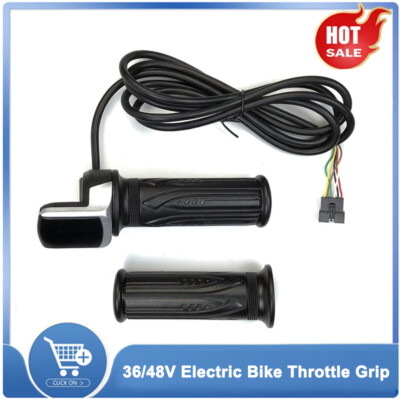 1 Pair 36/48V Electric Bike Throttle Grip with LCD Battery Voltage Display