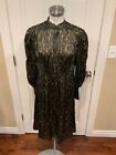 Equipment Maroon Ouesse Black & Green Silk Long Sleeve Dress, Size Small Nwt!